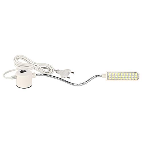 Schwanenhals-LED-Beleuchtung mit Magnetfuß (30 LEDs) 2 Watt, Nähmaschinenlicht, Arbeitsleuchte für Schwenkarmschreibtisch für Werkbankdrehmaschine Bohrmaschine Weiß(Europa 220V) von AUNMAS