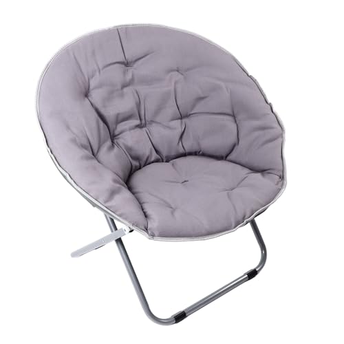 Untertassenstuhl, Weicher, Klappbarer Akzentstuhl, Lounge-Lazy-Stuhl für Kinder, Teenager, Erwachsene, Metallrahmen, Mondstuhl für Schlafzimmer, Wohnzimmer, Schlafsäle von AUNMAS