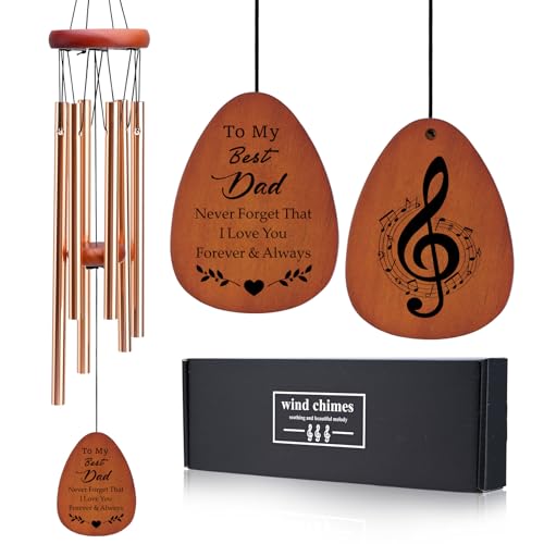 Geburtstagsgeschenke für Papa von Tochter Sohn, Väter Windspiel für Outdoor, Best Dad Ever Geschenk für Vater, Liebeserinnerung, Geschenke für Thanksgiving Weihnachten von AUOIAJAS