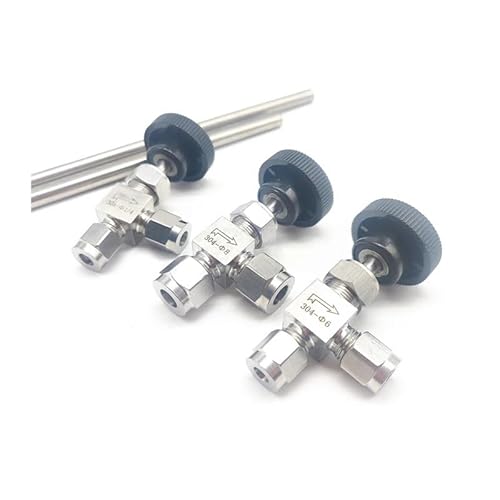AUOQKQUT 1PC 304 Stainless Steel Needle Valve Double Ferrule 6mm Right Angle Type Globe Valve AUOQKQUT 1PC 304 Stainless Steel Needle Valve Double Ferrule 6mm Right Angle Type Globe Valve von AUOQKQUT