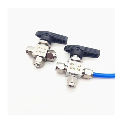 AUOQKQUT 1PC 304 Stainless Steel Quick Screw 3-Way Ball Valve 16 * 12 Tube L-Type Switching Three-Way Valve AUOQKQUT 1PC 304 Stainless Steel Quick Screw 3-Way Ball Valve 16 * 12 Tube L-Type Switching Three-Way Valve von AUOQKQUT