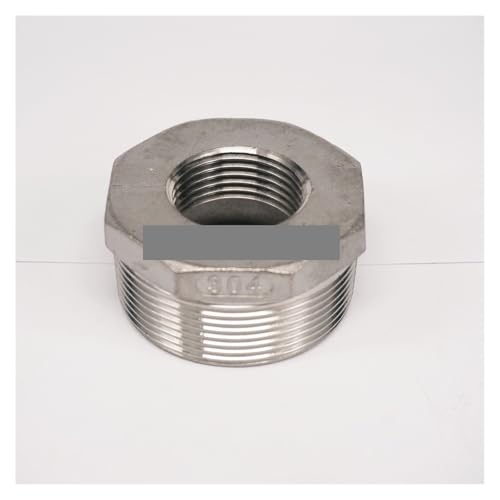 AUOQKQUT 304 Stainless Steel Reducer 2" BSP Male Thread to 1" BSP Female Thread Reducing Bush Adapter Fitting Gas Air Water Fuel von AUOQKQUT