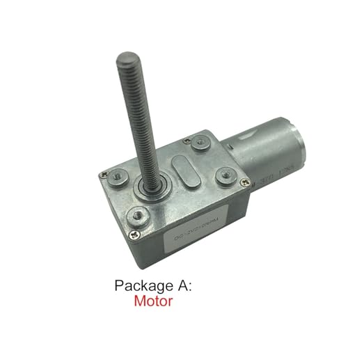 AUOQKQUT 4632-370 Volt DC Worm Gear Reducer M6 Screw Shaft Length 50MM 24V Worm Geared Self-Lock Package R 24V 23rpm von AUOQKQUT