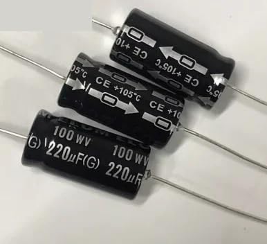 AUOQKQUT 5PCS Filter Capacitor axial Polarized electrolytic Capacitor 100v 220uf 13X26mm AUOQKQUT 5PCS Filter Capacitor axial Polarized electrolytic Capacitor 100v 220uf 13X26mm von AUOQKQUT