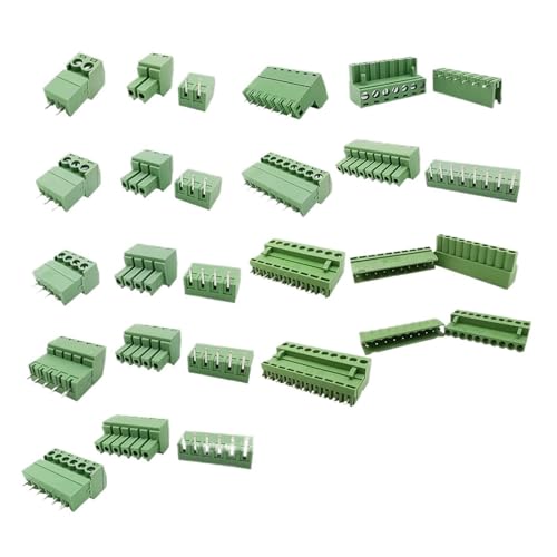 AUOQKQUT 5Pairs KF2EDG 15EDG 3.5mm/3.81mm/3.96mm/5.08mm PCB Screw Terminal Block Connector Pin Header Socket Straight/Right Angle 2-12Pin (3.5MM,Straight Needle_11) von AUOQKQUT