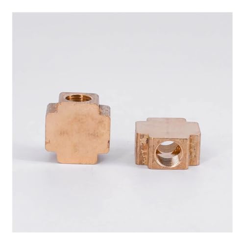 AUOQKQUT Brass Splitter Block Cross 4 Way Pipe Fitting DN8 1/4" Female Adapter Connector Coupling von AUOQKQUT