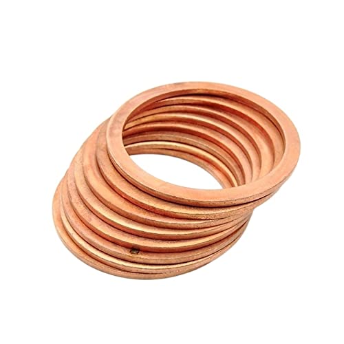 AUPCHI Zjizhao-Unterlegscheibe M21 Seal Copper Flat Waschmaschine, Gute Abriebfestigkeit (Size : 21x27x2, Color : 10Pcs) von AUPCHI