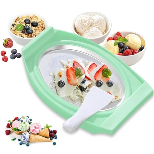 Eisplatte zum eis Machen, Rolled Ice Cream Maker mit Spateln, Schnelle Produktion DIY Handcraft Rolleismaschiene Platte für Gelato, Sorbet, Frozen Yogurt, etc von AUPERTO