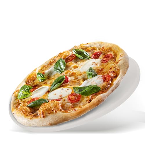 AUPLEX Pizzastein für Ofen und Grill, runder Backstein, strapazierfähig, Cordierit, Pizza-Kochpfanne für den Innenbereich, Elektroöfen, Backen von knackiger Kruste, Pizza, Brot mit Wohnmobil, von AUPLEX