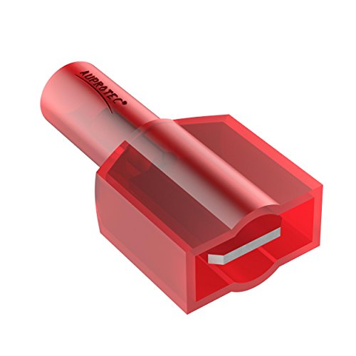 AUPROTEC 100x Vollisolierte Flachstecker 0,5-1,5mm² rot männliche Steckverbinder MDFNY Kabel Verbinder Nylon isoliert aus Kupfer verzinnt von AUPROTEC