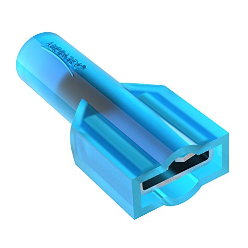 AUPROTEC 50x Vollisolierte Flachsteckhülsen 1,5-2,5 mm² blau weibliche Steckverbinder FDFNY Kabel Verbinder Nylon isoliert aus Kupfer verzinnt von AUPROTEC