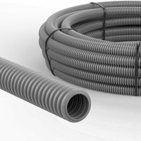Auprotec - 10m pp Wellrohr grau ungeschlitzt M16 innen ø 13 mm uv- und Hitze beständig von AUPROTEC