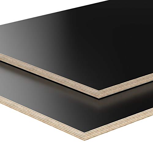 12mm Multiplex Zuschnitt schwarz melaminbeschichtet Länge bis 200cm Multiplexplatten Zuschnitte Auswahl: 10x100 cm von AUPROTEC
