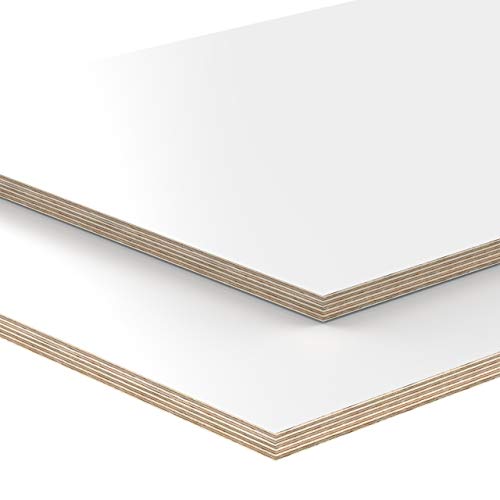 18mm Multiplex Zuschnitt weiß melaminbeschichtet Länge bis 200cm Multiplexplatten Zuschnitte Auswahl: 10x10 cm von AUPROTEC