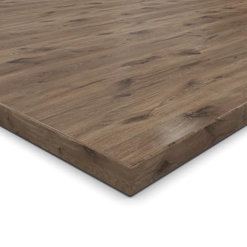 19mm Spanplatte Zuschnitt Eiche Castell melaminharzbeschichtet Länge bis 200cm Dekorplatten Zuschnitte mit Umleimer Auswahl: 100 x 80 cm (ABS Kante komplett) von AUPROTEC