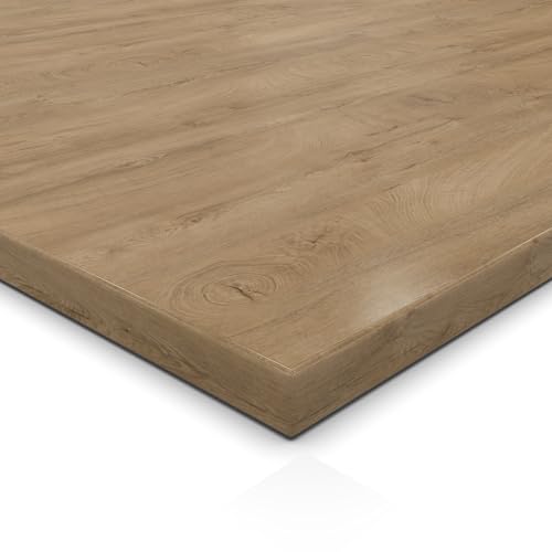 19mm Spanplatte Zuschnitt Eiche ENDgrain Classic melaminharzbeschichtet Länge bis 200cm Dekorplatten Zuschnitte mit Umleimer Auswahl: 80 x 120 cm (ABS Kante komplett) von AUPROTEC