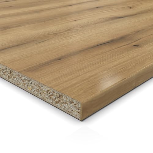 19mm Spanplatte Zuschnitt Eiche Evoke Coast melaminharzbeschichtet Länge bis 200cm Dekorplatten Zuschnitte mit Umleimer Auswahl: 100 x 40 cm (ABS Kante lange Seite) von AUPROTEC