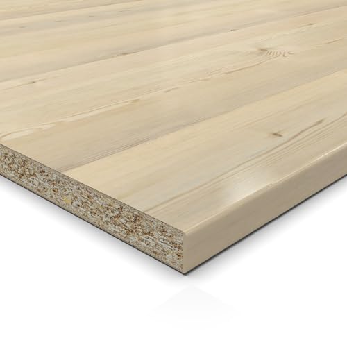 19mm Spanplatte Zuschnitt Polar Pine Urus melaminharzbeschichtet Länge bis 200cm Dekorplatten Zuschnitte mit Umleimer Auswahl: 90 x 50 cm (ABS Kante lange Seite) von AUPROTEC