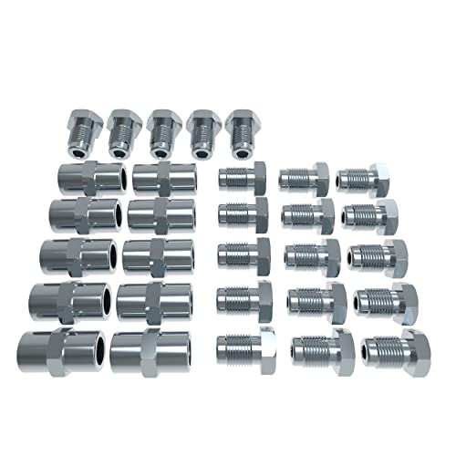 20x Verschraubung + 10x Verbinder für 4,75 mm Bremsleitung Bördel F M10 x 1 Profi Bremsleitungsverbinder SET DIN/ISO 1651 konform von AUPROTEC