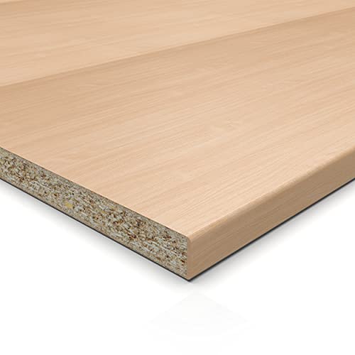 28mm Spanplatte Zuschnitt Buche melaminharzbeschichtet Länge bis 200cm Dekorplatten Zuschnitte mit Umleimer Auswahl: 50 x 150 cm (ABS Kante lange Seite) von AUPROTEC