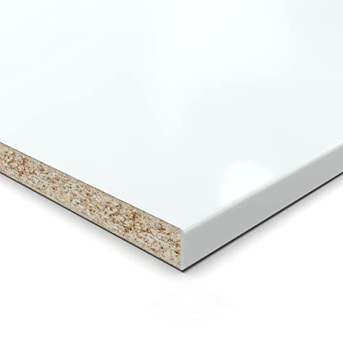 28mm Spanplatte Zuschnitt weiß melaminharzbeschichtet Länge bis 200cm Dekorplatten Zuschnitte mit Umleimer Auswahl: 60 x 10 cm (ABS Kante lange Seite) von AUPROTEC