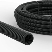 Auprotec - 50m pp Wellrohr schwarz ungeschlitzt M7 innen ø 4,5 mm uv- und Hitze beständig von AUPROTEC