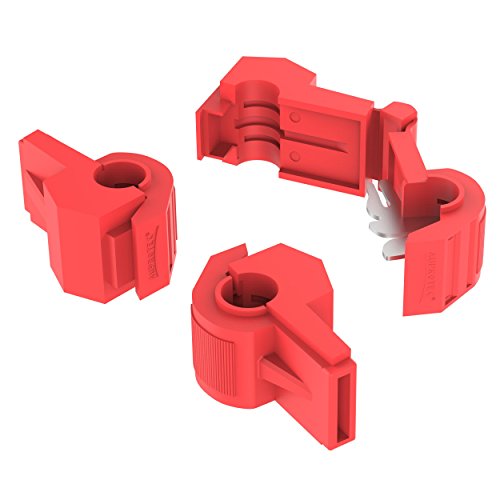 AUPROTEC 100x Kabelabzweiger T-Verbinder 0,5-1,0 mm² rot für Flachstecker Abzweigverbinder Schneid-Klemmverbinder aus Messing verzinnt PP vollisoliert von AUPROTEC