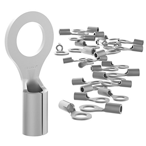 AUPROTEC 100x Ringkabelschuhe 1,5-2,5 mm² Loch-Ø M12 Unisoliert RNB Kabel-Verbinder aus Kupfer verzinnt von AUPROTEC