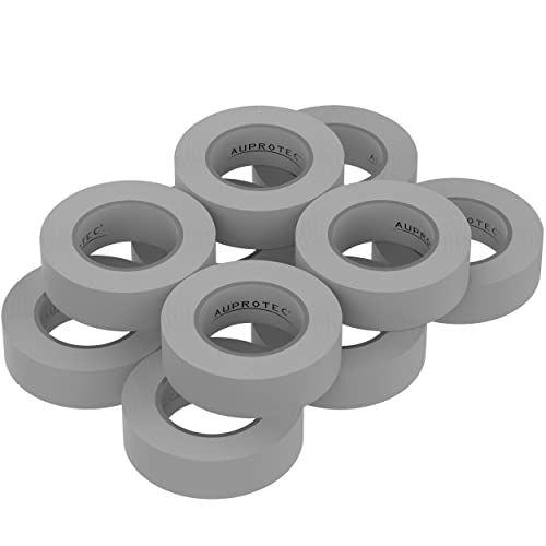 AUPROTEC 10x Isolierband grau 15mm x 10m VDE Isoband PVC Elektriker Klebeband DIN EN 60454-3-1 von AUPROTEC