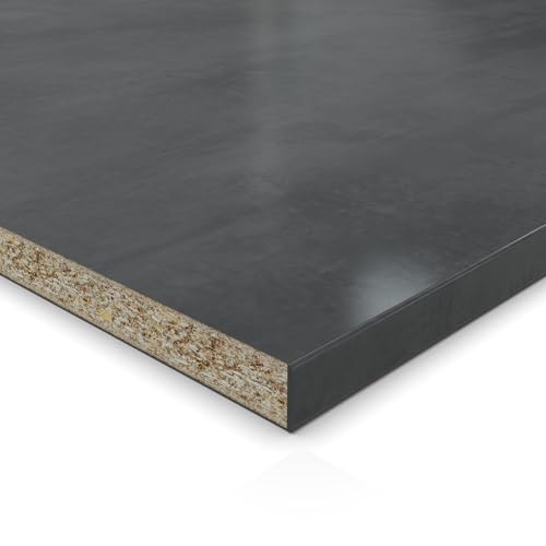 AUPROTEC 19mm Spanplatte Zuschnitt Beton Infinity melaminharzbeschichtet Länge bis 200cm Dekorplatten Zuschnitte mit Umleimer Auswahl: 40 x 60 cm (ABS Kante Lange Seite) von AUPROTEC