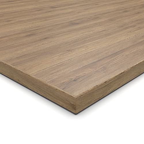 19mm Spanplatte Zuschnitt Eiche melaminharzbeschichtet Länge bis 200cm Dekorplatten Zuschnitte mit Umleimer Auswahl: 90 x 80 cm (ABS Kante komplett) von AUPROTEC