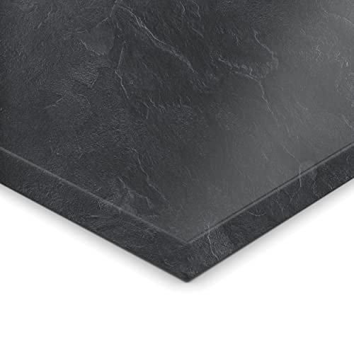 AUPROTEC 19mm Spanplatte Zuschnitt Schiefer melaminharzbeschichtet Länge bis 200cm Dekorplatten Zuschnitte mit Umleimer Auswahl: 50 x 80 cm (ABS Kante komplett) von AUPROTEC