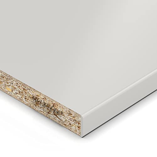 19mm Spanplatte Zuschnitt grau melaminharzbeschichtet Länge bis 200cm Dekorplatten Zuschnitte mit Umleimer Auswahl: 150 x 30 cm (ABS Kante Lange Seite) von AUPROTEC