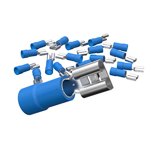 AUPROTEC 25x Flachsteckhülsen 1,5-2,5 mm² blau/Steckbreite 4,8 mm Teilisoliert PVC weiblicher Steckverbinder FDD Kabel-Verbinder aus Messing verzinnt AUPROTEC 25x Flachsteckhülsen 1,5-2,5 mm² blau/Steckbreite 4,8 mm Teilisoliert PVC weiblicher Steckverbinder FDD Kabel-Verbinder aus Messing verzinnt von AUPROTEC