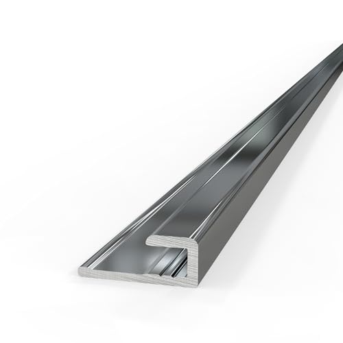 AUPROTEC Aluminium Profil Abschlussprofil Hochglanzpoliert 100cm Endprofil Alu Rückwand Verbindungsprofil für 3mm Duschrückwände Wandverkleidung Profilleisten für Küchenrückwand von AUPROTEC