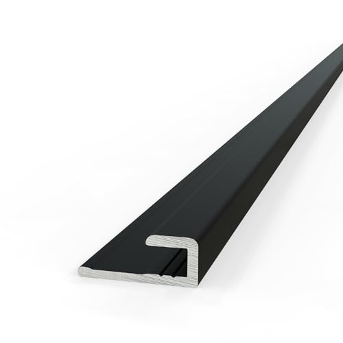 AUPROTEC Aluminium Profil Abschlussprofil Schwarz 100cm Endprofil Alu Rückwand Verbindungsprofil für 3mm Duschrückwände Wandverkleidung Profilleisten für Küchenrückwand von AUPROTEC