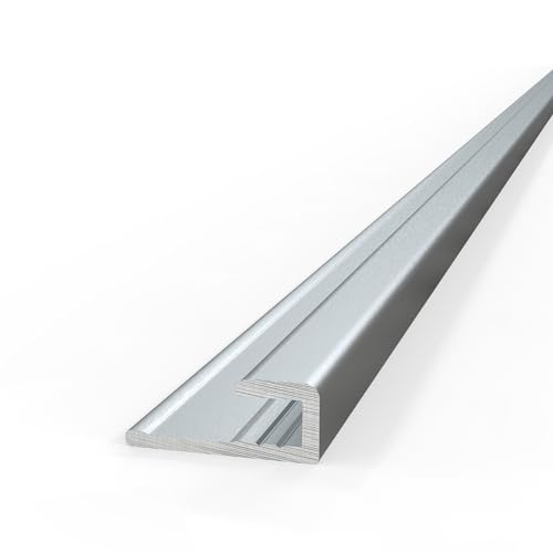 AUPROTEC Aluminium Profil Abschlussprofil Silber eloxiert 100cm Endprofil Alu Rückwand Verbindungsprofil für 3mm Duschrückwände Wandverkleidung Profilleisten für Küchenrückwand von AUPROTEC