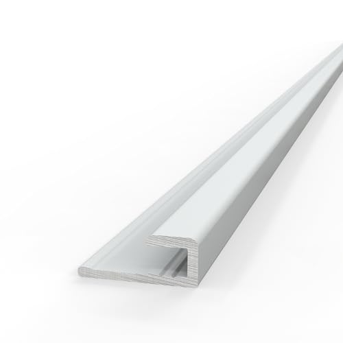 AUPROTEC Aluminium Profil Abschlussprofil Weiß 100cm Endprofil Alu Rückwand Verbindungsprofil für 3mm Duschrückwände Wandverkleidung Profilleisten für Küchenrückwand von AUPROTEC