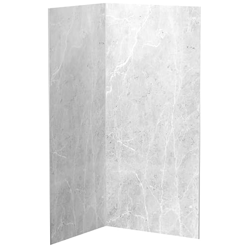 AUPROTEC Aluverbundplatte 3mm Aragon Snow 2er Set Wandverkleidung 2100 x 900 mm Aluminium Duschrückwand fugenlos und pflegeleicht von AUPROTEC