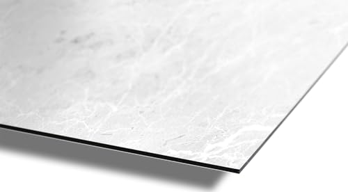 AUPROTEC Aluverbundplatte 3mm Aragon Snow 800 x 1000 mm Rückwandpaneel Aluminium Verbund Platte I wasserbeständige Wandverkleidung I Wanddeko für Wohn- und Feuchträume Auswahl: 80x100 cm von AUPROTEC