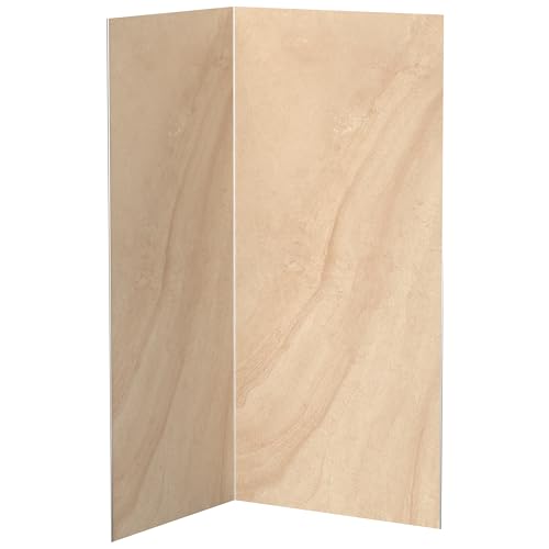 AUPROTEC Aluverbundplatte 3mm Bourgogne Hellbeige 2er Set Wandverkleidung 2100 x 900 mm Aluminium Duschrückwand inkl. Profile 1x Inneneck, 2x Abschluss, 1x Verbinder, Silber Eloxiert von AUPROTEC