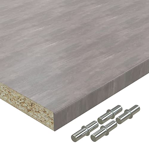 AUPROTEC Einlegeboden Regalboden 19 mm Holz Zuschnitt nach Maß Größe bis max 1000 mm breit x 800 mm tief Dekorplatte mit Umleimer ABS Kante: Farbe Beton Perlgrau von AUPROTEC