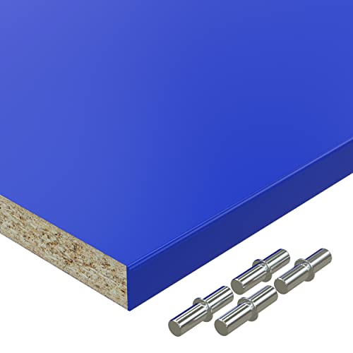 AUPROTEC Einlegeboden Regalboden 19 mm Holz Zuschnitt nach Maß Größe bis max 1000 mm breit x 800 mm tief melaminharzbeschichtet mit Umleimer ABS Kante: Farbe blau von AUPROTEC