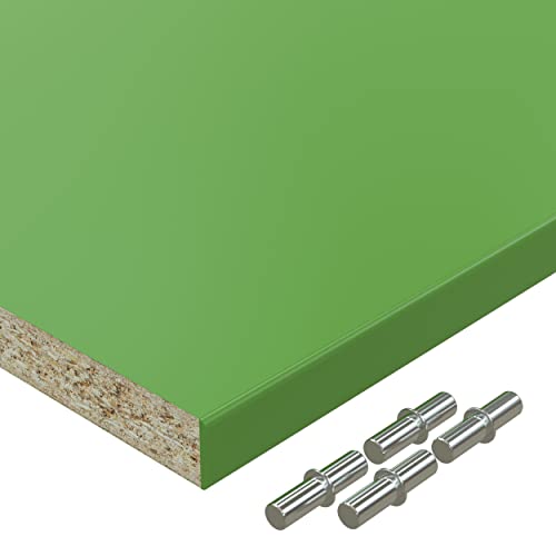 AUPROTEC Einlegeboden Regalboden 19 mm Holz Zuschnitt nach Maß Größe bis max 1000 mm breit x 800 mm tief melaminharzbeschichtet mit Umleimer ABS Kante: Farbe grün von AUPROTEC