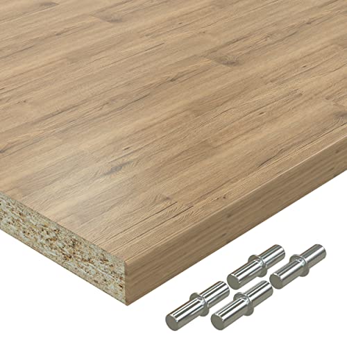 AUPROTEC Einlegeboden Regalboden 19 mm Holz Zuschnitt nach Maß Größe bis max 500 mm breit x 400 mm tief Dekorplatte mit Umleimer ABS Kante: Farbe Eiche Sanremo Classic von AUPROTEC