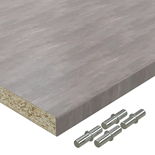 AUPROTEC Einlegeboden Regalboden 19 mm Holz Zuschnitt nach Maß Größe bis max 700 mm breit x 600 mm tief Dekorplatte mit Umleimer ABS Kante: Farbe Beton Perlgrau von AUPROTEC