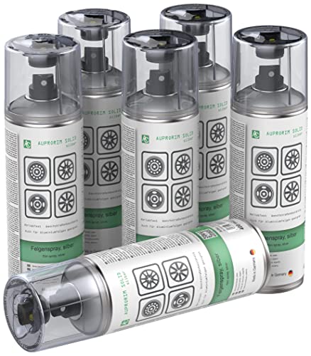 AUPROTEC Lackspray AUPRORIM SOLID Felgensilber Sprühlack Felgenspray Auto Lack Spray Silber 6x 400ml von AUPROTEC