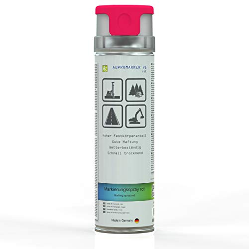 AUPROTEC Markierungsspray AUPROMARKER V1 rot Speziallack schnelltrocknend Markierungsfarbe Signal Farbe Lackspray 1x 500ml von AUPROTEC