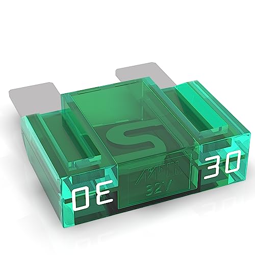 AUPROTEC Maxi Flachstecksicherung 20A - 80A Stecksicherung Schmelzsicherung Auswahl: 30A Ampere grün, 1 Stück von AUPROTEC