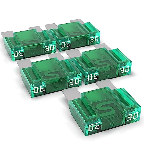 AUPROTEC Maxi Flachstecksicherung 20A - 80A Stecksicherung Schmelzsicherung Auswahl: 30A Ampere grün, 5 Stück von AUPROTEC